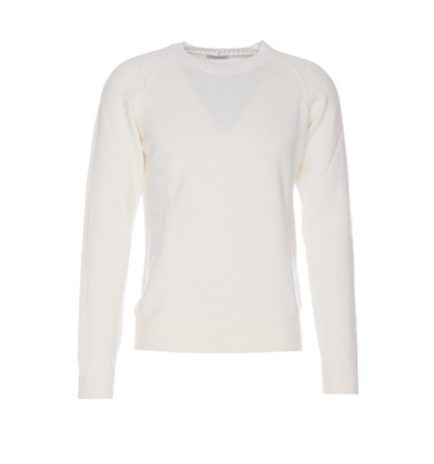 Shop Paolo Pecora Long Sleeved Crewneck Jumper In White