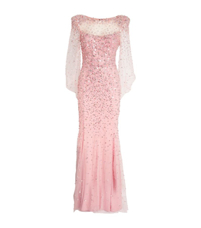 Shop Jenny Packham Exclusive Embellished Gown In Pink
