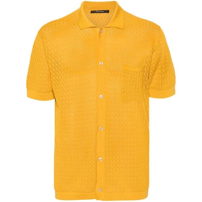 Shop Tagliatore Shirts In Yellow