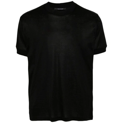 Shop Tagliatore T-shirts In Black