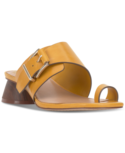 Shop Vince Camuto Women's Lenqua Slip-on Buckled Dress Sandals In Golden Sun
