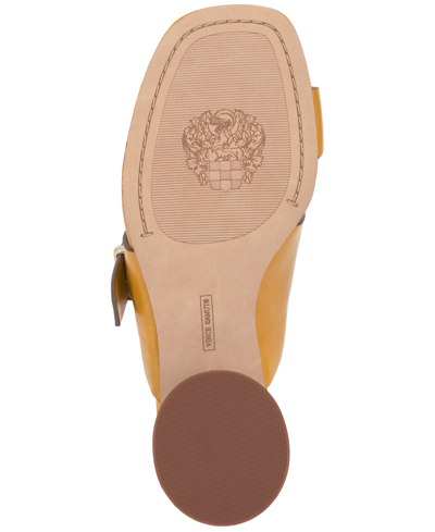 Shop Vince Camuto Women's Lenqua Slip-on Buckled Dress Sandals In Golden Sun