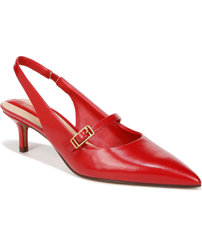Shop Franco Sarto Khloe Pointed Toe Slingback Pumps In Cherry Red Leather