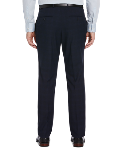 Shop Perry Ellis Men's Slim Fit Stretch Plaid Suit Pants In Navy