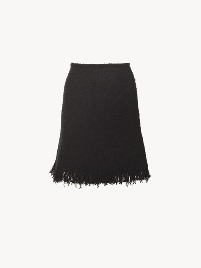 Shop Chloé Mini Jupe Trapèze Femme Noir Taille Xs 52% Laine, 33% Soie, 8% Cachemire, 6% Polyamide, 1% Élasthann In Black