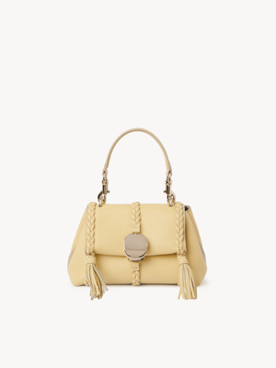 Shop Chloé Penelope Mini Soft Shoulder Bag Gold Size Onesize 100% Bull Leather, Calf-skin Leather