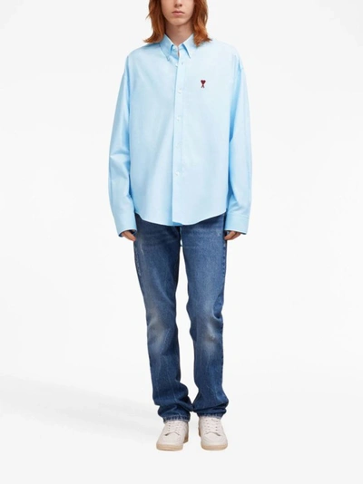 Shop Ami Alexandre Mattiussi Boxy Fit Shirt In Blue