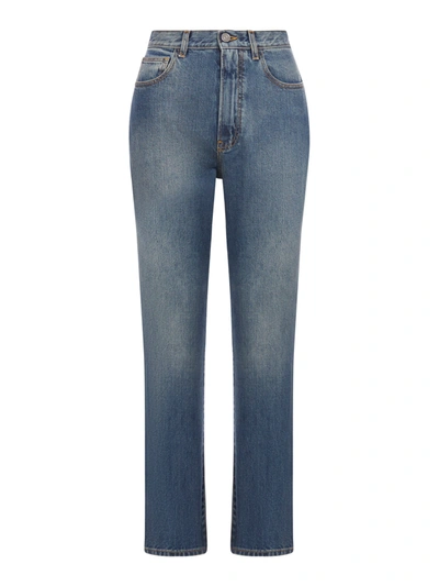 Shop Alaïa Blue High-waisted Jeans