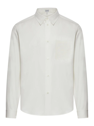 Shop Loewe Cotton Shirt In White