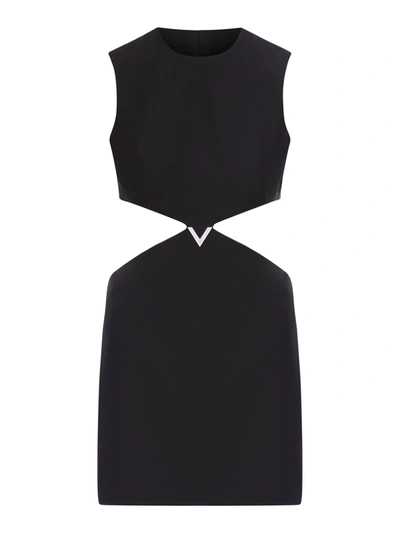 Shop Valentino Mini Dress With Cutout Inserts In Black