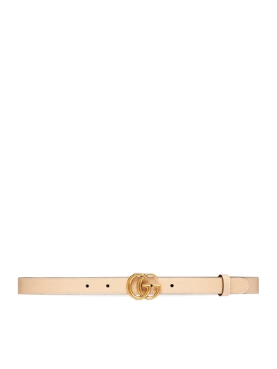 Shop Gucci Thin Gg Marmont Belt In Pink & Purple