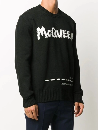 Shop Alexander Mcqueen Crew Neck Pullover In Black