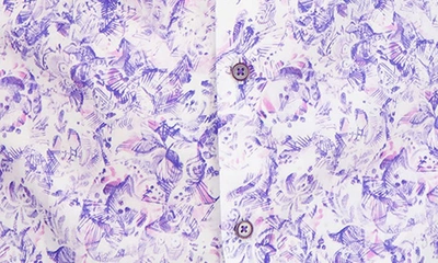 Robert Graham Abstract Floral Print Cotton Button-up Shirt In Purple