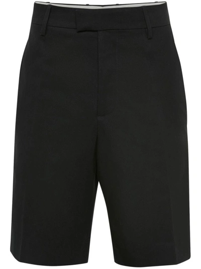 Shop Alexander Mcqueen Bermuda Shorts With Pleat Details In Black