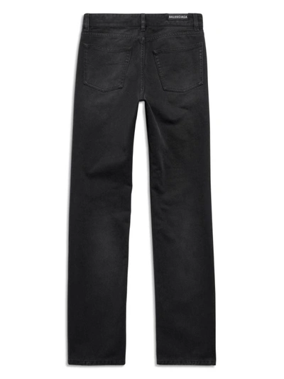 Shop Balenciaga Mid-rise Straight Jeans In Black