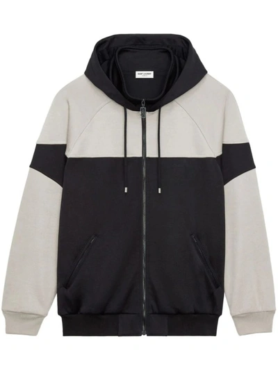 Shop Saint Laurent Hooded Cotton Jacket In Black