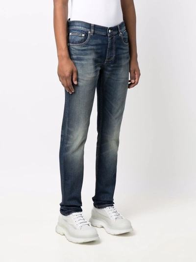Shop Alexander Mcqueen Skinny Fit Jeans In Grey