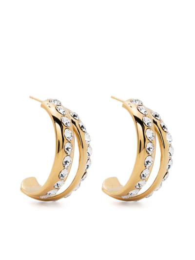 Shop Amina Muaddi Gold-tone Jahleel Crystal Drop Earrings
