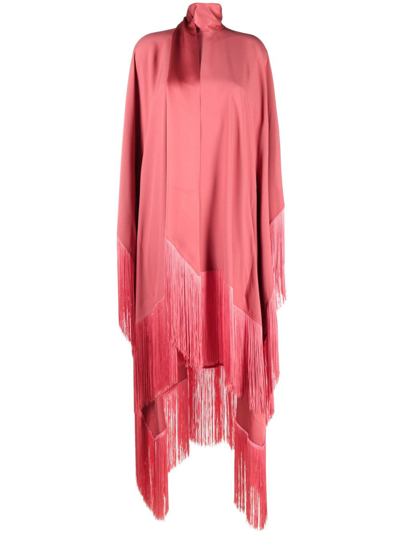Shop Taller Marmo Pink Fringed-trim Asymmetric Dress