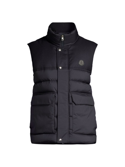 Shop Moncler Men's Rance Quilted Down Vest In Obsidian Blue