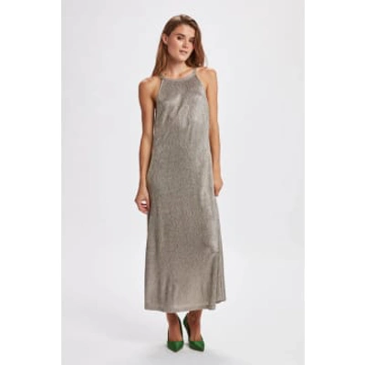 Shop Numph Ydun Silver Dress In Metallic