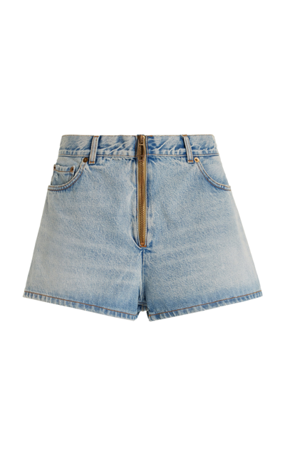 Shop Haikure Bethany Zip-up Denim Shorts In Light Wash
