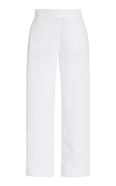 Shop Asceno The London Linen Pj Pants In White