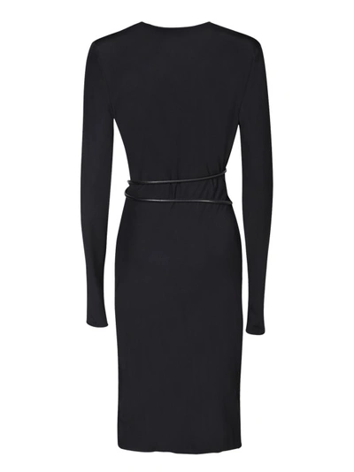Shop Tom Ford Draped Midi Dress In Black