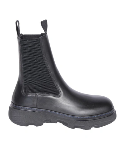 Shop Burberry Leather Ankle Boot In Black