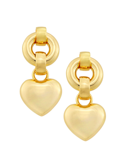 Shop Kenneth Jay Lane Women's Goldtone Heart Drop Earrings