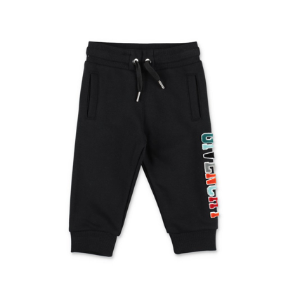 Shop Givenchy Kids Logo Flocked Drawstring Track Pants In Black