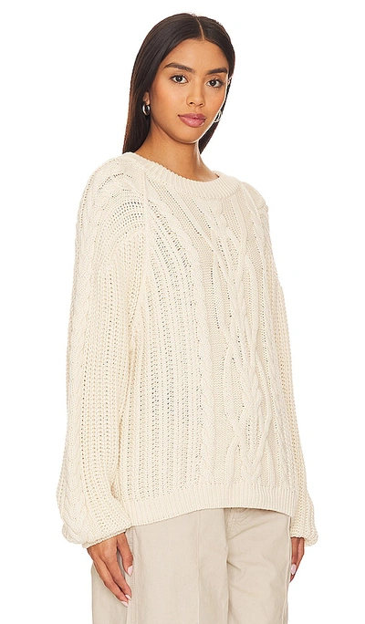 Shop Free People Frankie Cable Sweater In Ivory