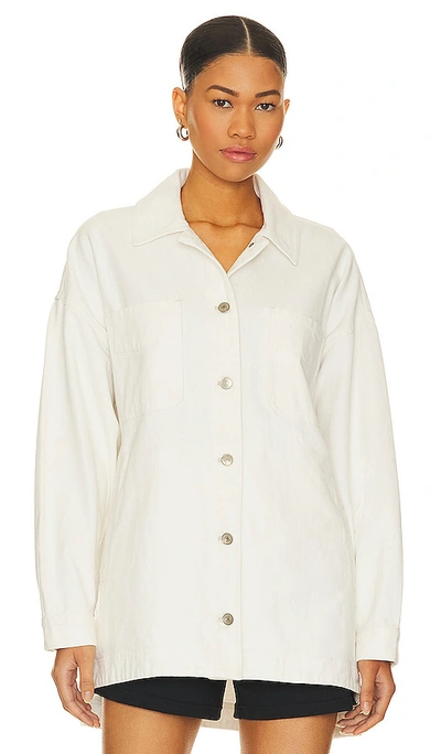 Shop Free People X We The Free Madison City Twill Jacket In Optic White