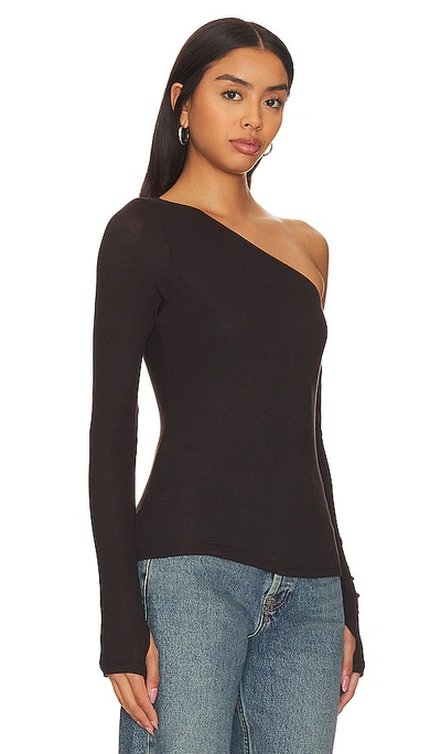 Shop Michael Lauren Magdaleno Asymmetrical Tee In Espresso