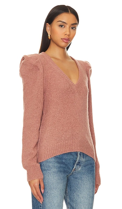Shop Nation Ltd Lara Puff Shoulder Sweater In Flush