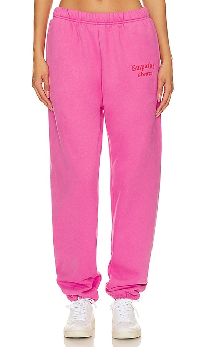 The Mayfair Group Empathy Always Embroidered Sweatpants In Pink