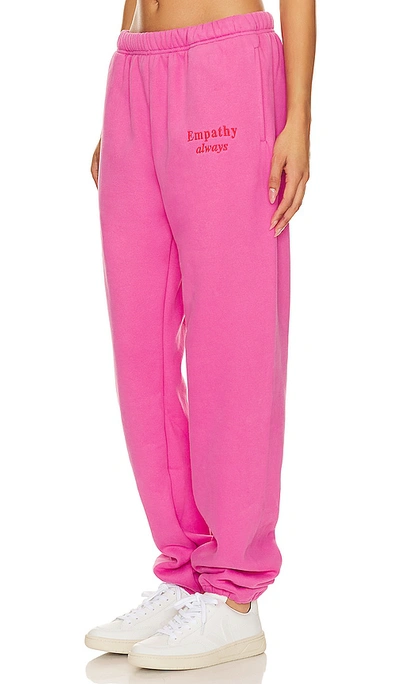 The Mayfair Group Empathy Always Embroidered Sweatpants In Pink
