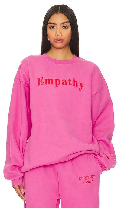 The Mayfair Group Crewneck Oversized Sweatshirt In Pink