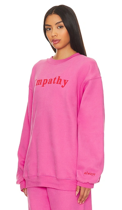 The Mayfair Group Crewneck Oversized Sweatshirt In Pink
