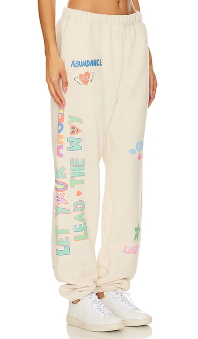 The Mayfair Group Angels All Around You Sweatpants In Cream
