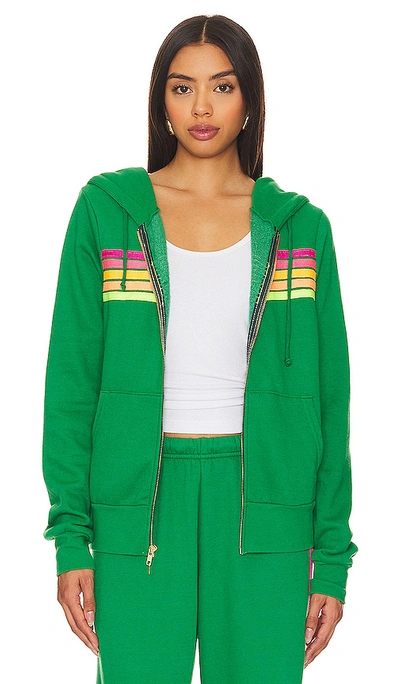 Shop Aviator Nation X Revolve 5 Stripe Hoodie In Kelly Green