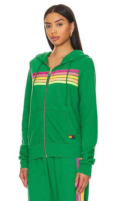 Shop Aviator Nation X Revolve 5 Stripe Hoodie In Kelly Green