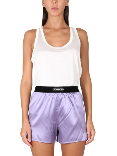 Shop Tom Ford Logo Tag Tank Top In White