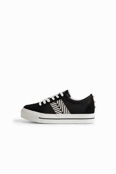Shop Desigual Sneakers With Ethnic Band In Black