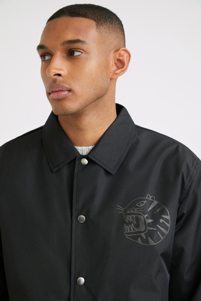 Shop Desigual Loose Tiger Jacket In Black