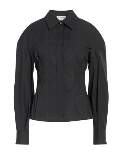 Shop Alexander Mcqueen Woman Shirt Black Size 8 Cotton