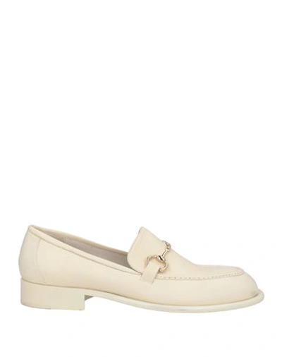 Shop Pomme D'or Woman Loafers Ivory Size 9 Soft Leather In White