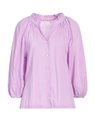 Shop Camicettasnob Woman Shirt Light Purple Size 6 Cotton