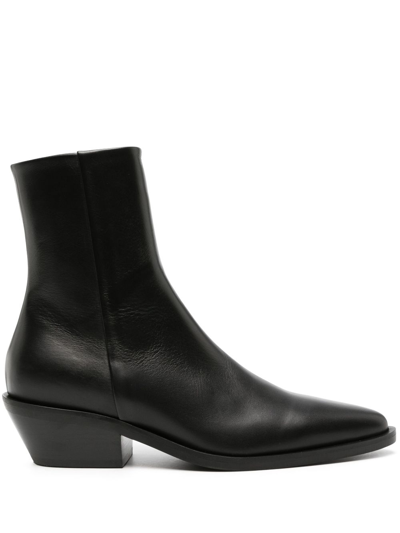 Shop A.emery Black Hudson Leather Ankle Boots
