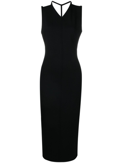 Shop Khaite Maxikleid Mit V-ausschnitt In Black